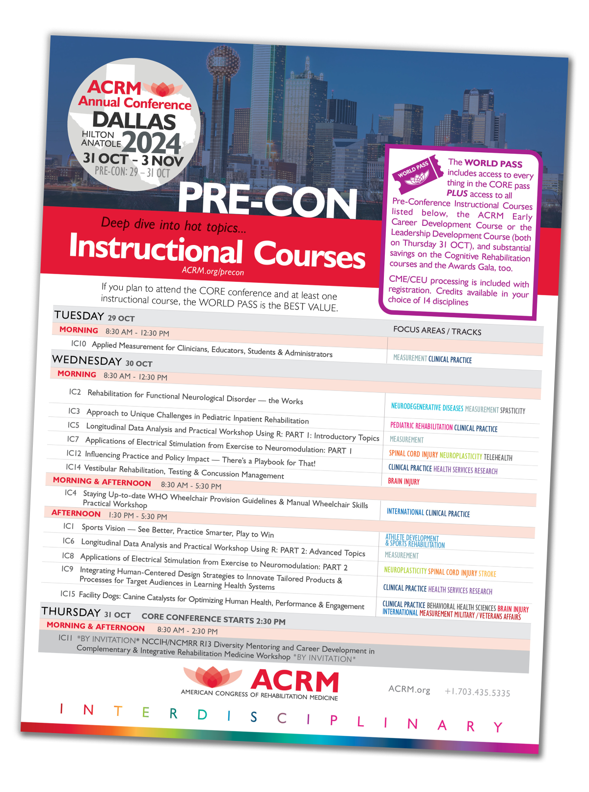 Photo of Pre-Conference Instructional Courses Flyer