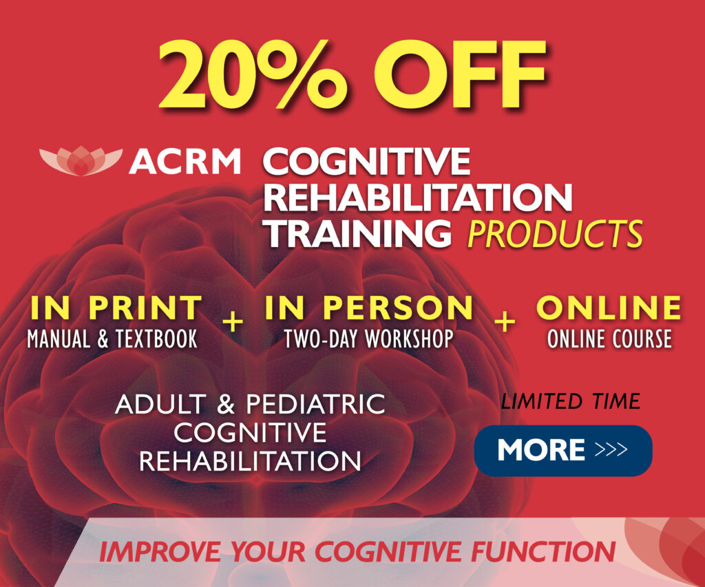 ACRM Cognitive Rehabilitation Training program 20% OFF sale